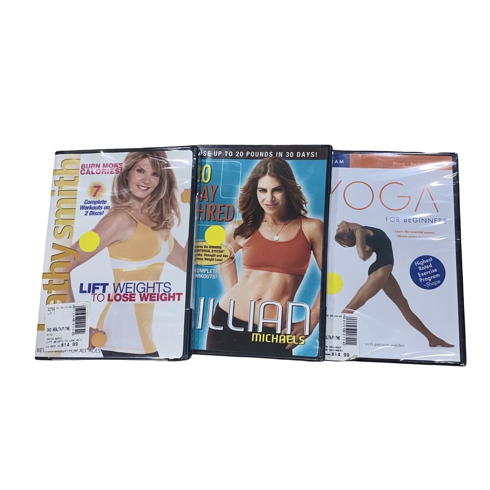 NWT Exercise DVDs 3-Pack - 30 Day Shred, Yoga, & Lift Weights to lose weight